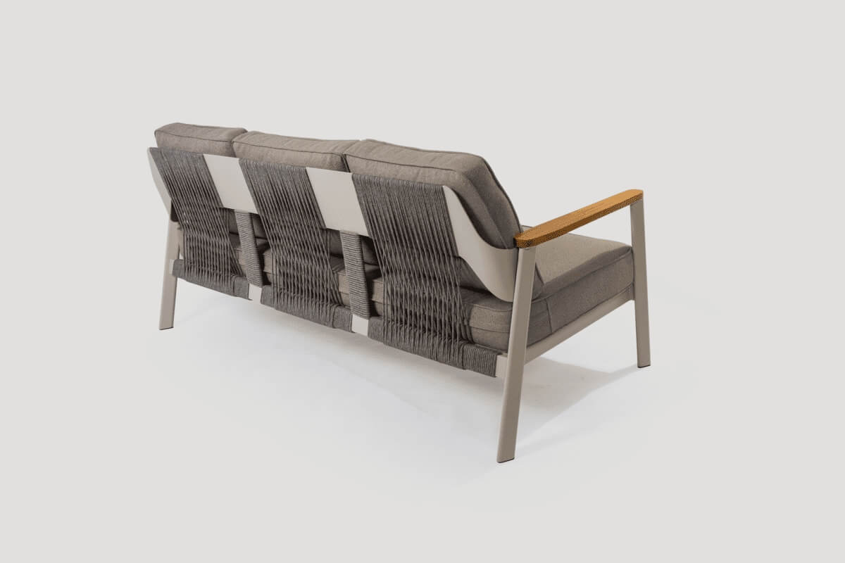 Záhradná sedacia súprava ISRA SOFA set 3+1+1 krémová/biela/sivá