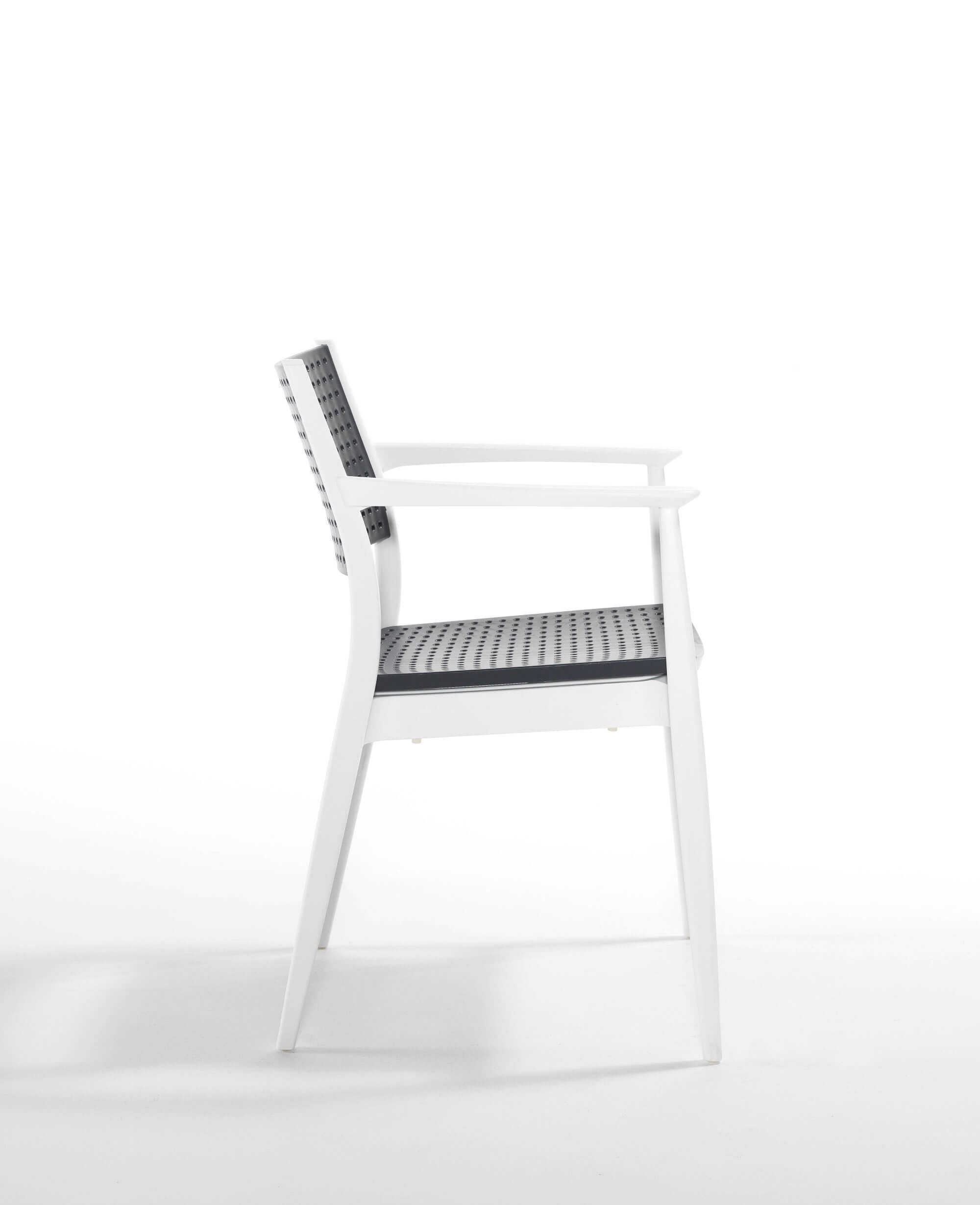 Záhradná stolička SEGINUS biela/antracit