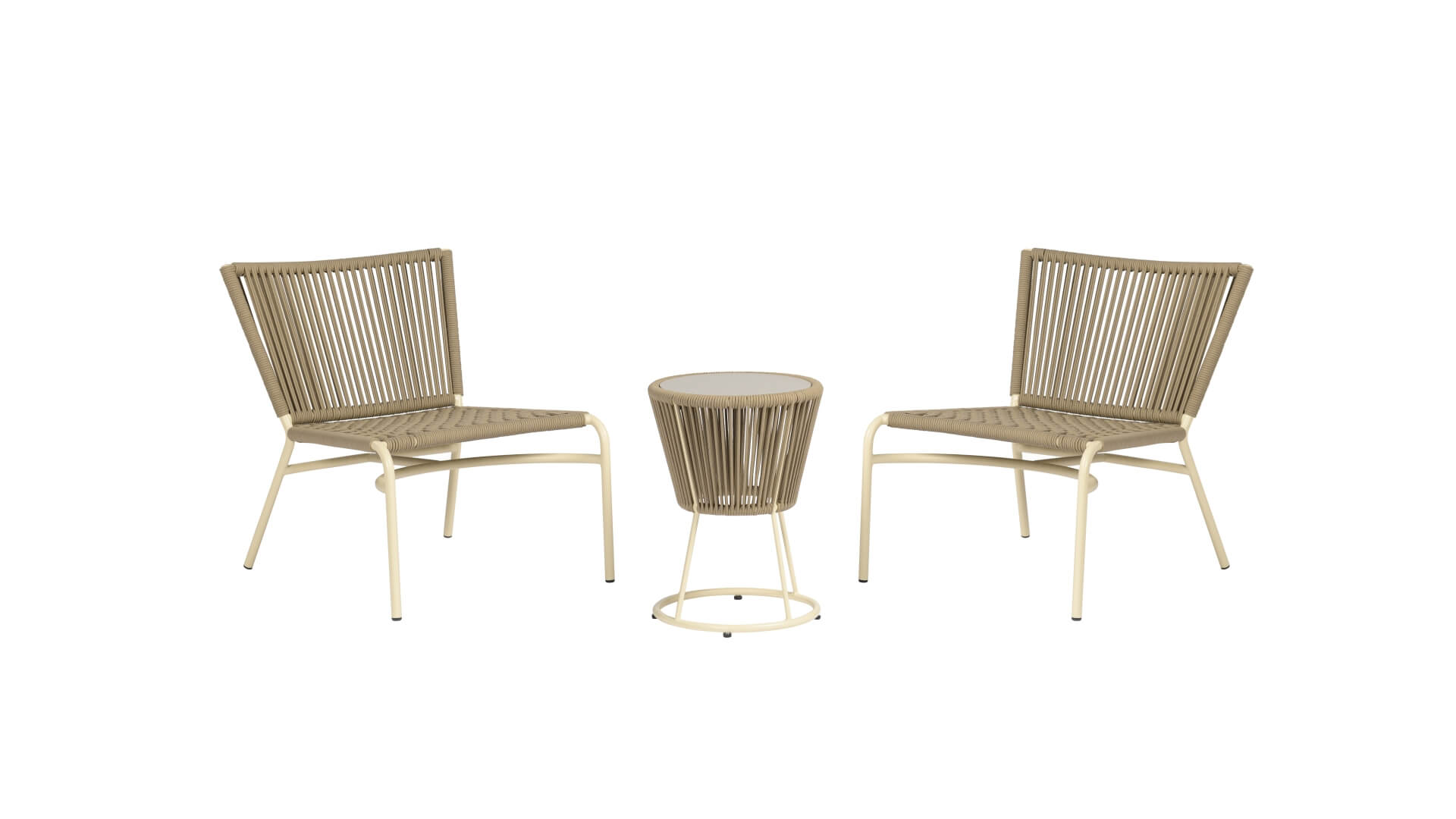 Balkónová sedacia súprava CASPER S set 2 + stolík cappuccino